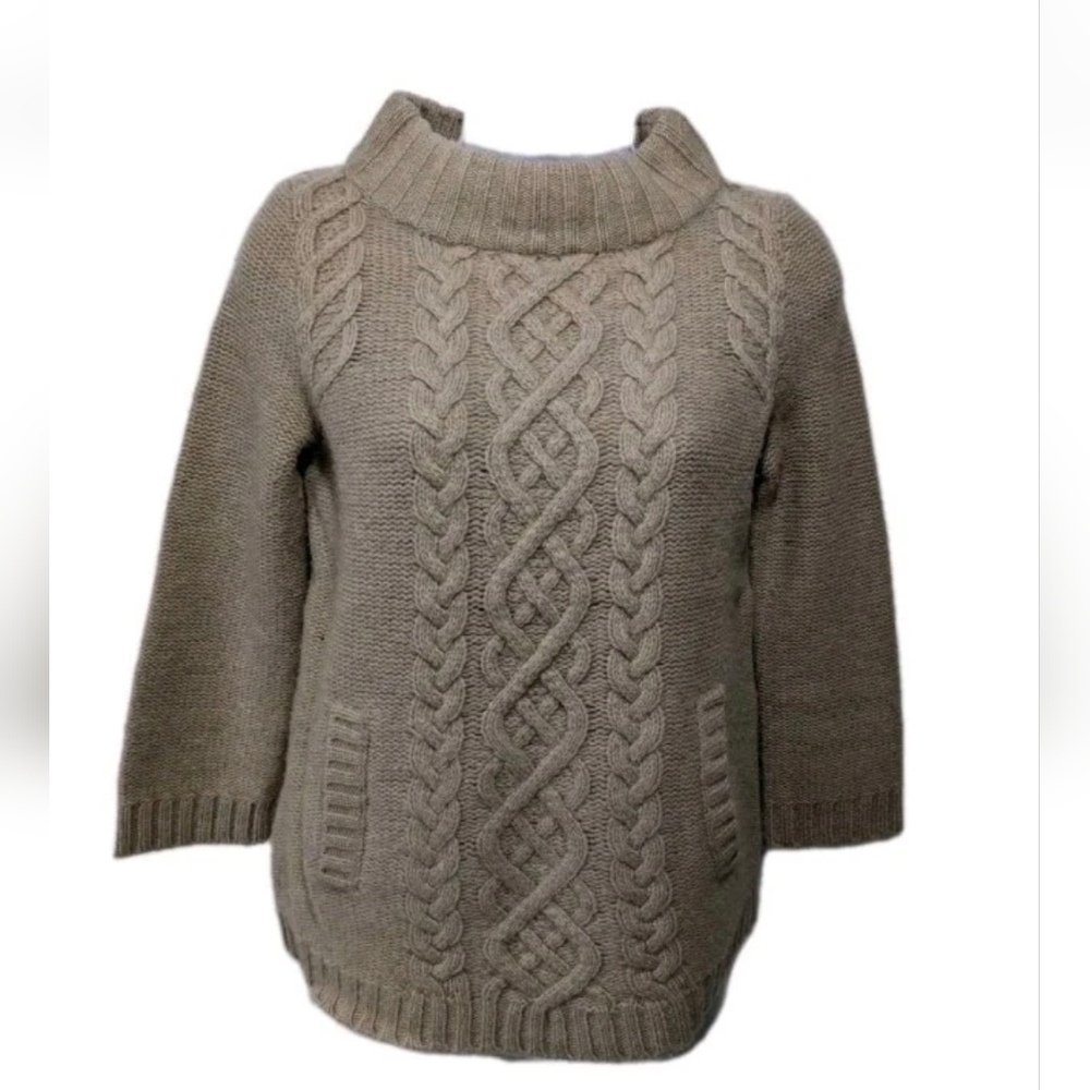 J Crew Wool Cashmere Mock Neck Pullover Sweater S Fisherman Sweater #2200.2300